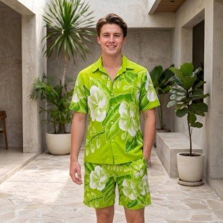 Men Shirt Summer Rayon Hand Painted Made in Bali